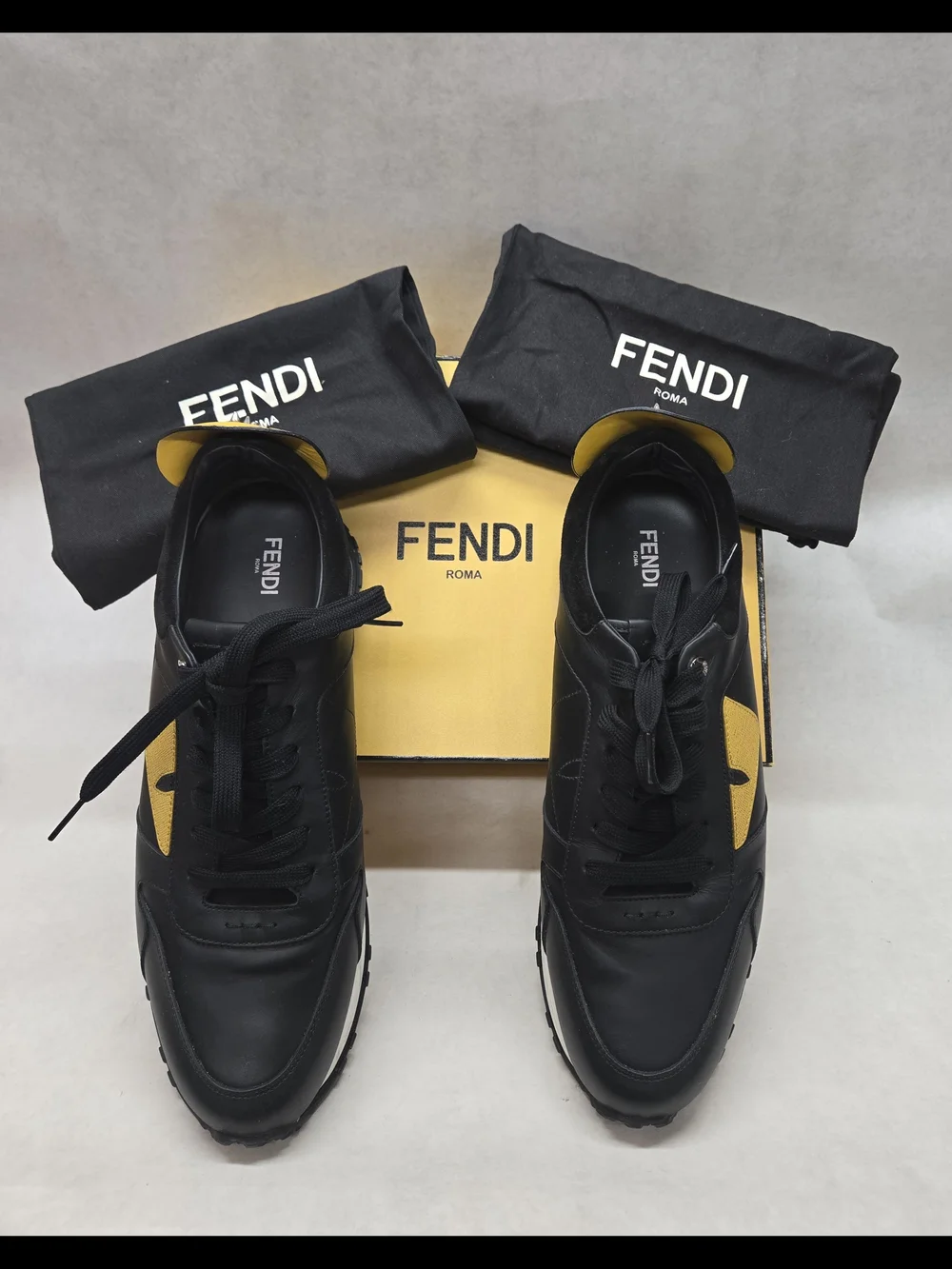 FENDI Bugs Monster Eyes Spime Shoes Sneakers FF SIZE 10 Fits US 10.5
